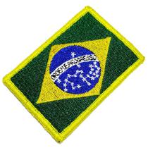 Bandeira País Brasil Patch Bordada Fecho Contato Para Roupa