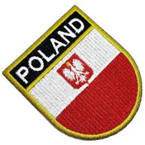 Bandeira País Polônia Patch Bordada Termo Adesivo Para Roupa - BR44