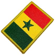 Bandeira País Senegal Patch Bordada Fecho Contato Para Roupa