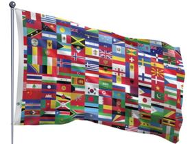 Bandeira Países do Mundo Culto Missões do Evangelho Dupla Face Estampada Tamanho 70x100cm