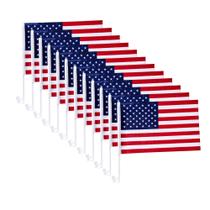 Bandeira Patriótica Americana para Janela de Carro Julysgift 43x30cm 12 unidades