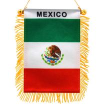 Bandeira pendurada Anley Mexico Fringy 10 x 15 cm para carro e janela Bandeira pendurada Anley Mexico Fringy 10 x 15 cm para carro e janela
