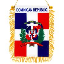 Bandeira pendurada Anley, República Dominicana, 10 x 15 cm, com franjas