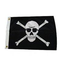 Bandeira Pirata com Caveira e Ossos Preta Bandeira Pirata com Caveira e Ossos Preta