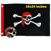 Bandeira pirata TOPFLAGS Jolly Roger Lenço vermelho 40x60cm Nylon