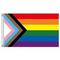 Bandeira Progress Pride 150x90cm - Poliéster 100% Bandeira Progress Pride 150x90cm - Poliéster 100%