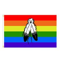 Bandeira Rainbow Indian Feather 90x150cm Poliéster Pride