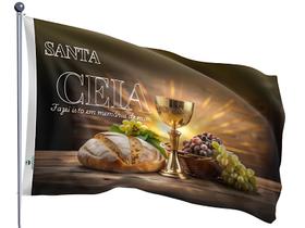 Bandeira Santa Ceia Dupla Face Estampada Tamanho 70x100cm