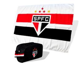Bandeira São Paulo FC Oficial + Necessaire Licenciada - JC Flâmulas e Bandeiras