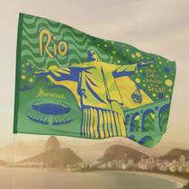 Bandeira Tecido Rio Cristo Redentor sem Haste Verde e Amarela 50x70 Bandeira Tecido Rio Cristo Redentor sem Haste Verde e Amarela 50x70