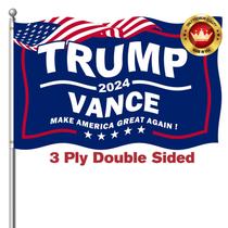 Bandeira Trump Vance 2024 - 3x5 Pés, Dupla Face, Resistente para Exterior