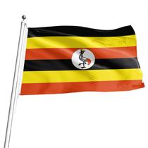 Bandeira Uganda Premium de poliéster 150x90cm com ilhós de metal Bandeira Uganda Premium de poliéster 150x90cm com ilhós de metal
