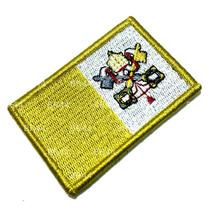 Bandeira Vaticano Patch Bordada Fecho Contato Gancho Bandeira Vaticano Patch Bordada Fecho Contato Gancho