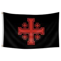 Bandeira Vermelha Jerusalém Crusaders Cross 90x150cm Poliéster Bandeira Vermelha Jerusalém Crusaders Cross 90x150cm Poliéster