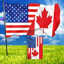 Bandeira Voudlye Canada USA Friendship 90x150cm com jardim 30x45cm