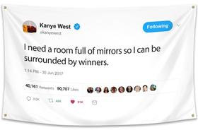 Bandeira WHGJ Kanye 91 x 152 cm em poliéster resistente