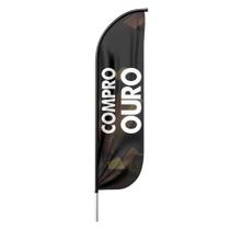 Bandeira Wind Banner Compro Ouro Dupla Face Haste Tamanho