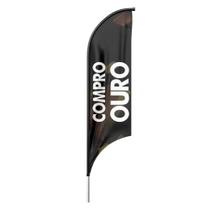 Bandeira Wind Banner Compro Ouro Dupla Face Haste Tamanho