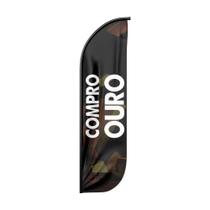 Bandeira Wind Banner Compro Ouro Dupla Face Somente Tecido