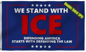 Bandeira WNOHDSTT We Stand With Ice Defending America 4x6 pés