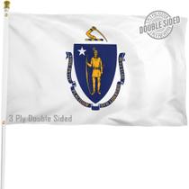 Bandeira XIFAN, estado de Massachusetts, 90x150cm, poliéster, 3 camadas Bandeira XIFAN, estado de Massachusetts, 90x150cm, poliéster, 3 camadas