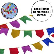 Bandeiras 40 Metros de Bandeirinha Para Festa Junina Arraiá - Real Seda
