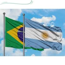 Bandeiras Brasil + Argentina 150X90 Copa Do Mundo Futebol