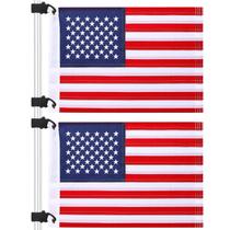 Bandeiras de carrinho de golfe TOBWOLF, 2 peças, 30 x 45 cm, bandeira americana dos EUA