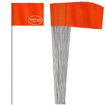 Bandeiras de marcação Anley Orange 100 unidades com estaca de arame de aço de 15 cm