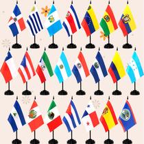 Bandeiras de Mesa de 22 Países de Língua Espanhola (13x21cm) - Conjunto WHGJ Bandeiras de Mesa de 22 Países de Língua Espanhola (13x21cm) - Conjunto WHGJ