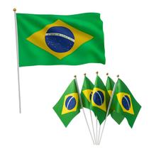 Bandeiras Do Brasil de Mão Com Aste 1 Grande e 12 Pequenas Bandeiras Do Brasil de Mão Com Aste 1 Grande e 12 Pequenas
