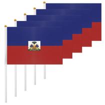 Bandeiras do Haiti ASUNO, pacote com 20, 14 x 21 cm, poliéster