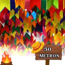 Bandeirinha Bandeirola 50 metros Plástico - Real Seda