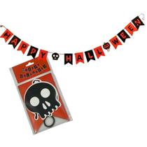 Bandeirinha Bandeirola Decoração Halloween Fantasma 2 Metros Faixa Dia das Bruxas