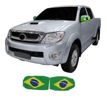 Bandeirinha Brasil Par de Capa p/ retrovisor de Carro Grande