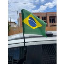 Bandeirinha Brasil Tecido Para Carro Haste Vidro Lateral