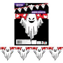 Bandeirinha Fantasma Enfeite Decoração Festa dia Bruxas 3 Metros Bandeirinha Fantasma Enfeite Decoração Festa dia Bruxas 3 Metros