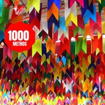 Bandeirinha Festa Junina 1000 Metros Bandeirolas De Papel Seda Decoração Enfeite Varal Coloridas - JWS BANDEIRINHAS
