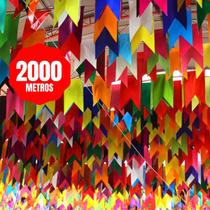 Bandeirinha Festa Junina 2000 Metros Bandeirolas De Papel Seda Decoração Enfeite Varal Coloridas