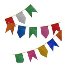 Bandeirinha Festa Junina Plástica Externa Lisa Colorida 10m - Zeppelín