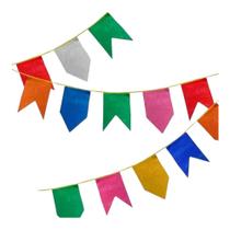 Bandeirinha Junina Plástica 10 Metros Enfeite Junino Bandeirola Plastica Decoraçao São João Arraiá Bandeira com Cordão
