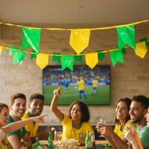 Bandeirinha Plástica Festa Junina 100Metros Verde Amarela Copa do Mundo Brasil Bandeirinha Plástica Festa Junina 100Metros Verde Amarela Copa do Mundo Brasil