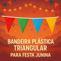 Bandeirinha Plástica Triangular grande Festa Junina 10 Metros Bandeirinha Plástica Triangular grande Festa Junina 10 Metros