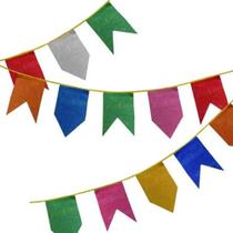 Bandeirinha Plástico Colorida Festa Junina Decoração 10 Metros