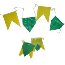 Bandeirinha Verde E Amarelo Bandeirola Brasil Plástico 100 metros - UD25