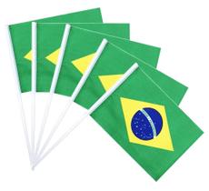 Bandeirinhas Brasil C Haste Tecido Copa Eleição 05 Peças - Garota Bonita