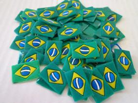Bandeirinhas do Brasil Emborrachadas Kit 100 Unidades