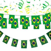 Bandeirinhas Do Brasil Para Decoração corda com 20 bandeiras - bandeirinha do brasil