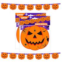 Bandeirinhas Festa Halloween dia das Bruxas Abóbora 6 Metros