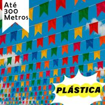 Bandeirinhas Festa Junina Plástico Resistente Decoração Bandeirola São João Arraia Até 300 Metros